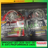 KAWASAKI [READY STOCK] SPROCKET SET (525-114 F-15T R-44T) PROFORMANCE Z900