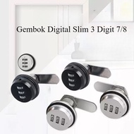 Slim 3 Digit 7/ 8" Digital Padlock - Shatterproof Cupboard Lock for Home & Office +