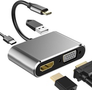 Cáp chuyển đổi USB Type C to HDMI + VGA + USB 3.0 + USB C 4in1 dùng cho Macbook Samsung DEX
