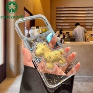 CABEZATWLJ Golden Horse Accessories, Year of Horse Creative Gold Pony Keychain Accessories, Mascot D