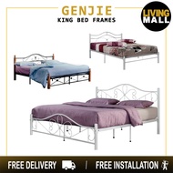 LivingMall Genjie Series Metal Bed Frame in King Size