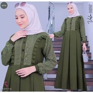 GAMIS DRESS SHOFIYA BAHAN CRINKLE AIRFLOW/GAMIS WANITA DEWASA/MAXY DRESS KOMBINASI RENDA BROKAT