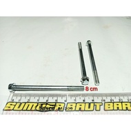 MESIN M6 White Flange Bolt 80 (8cm) Key 8 Engine Block/ FO/ Flange/ Bolt