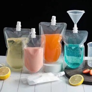 50pcs Transparent Suction Drink Bag Beg Minuman DIY Spout Pouch Suction Bag Drink Pouch Tea Drinking