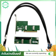 [hIkAi] PCIe 5.0 X16 to MCIO Split Card with Backplane Dual MCIO for EGPU Discrete Graphics Card Con