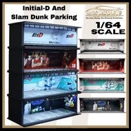 MoreArt 1:64 Initial D Hatsune Miku Slam Dunk Light Car Model Scene Car Model Diecasts Parking Lot D