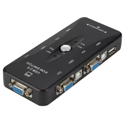 2 And 4 Port VGA KVM Switch 1080P USB 2.0 Splitter Mouse Keyboard Printer Pendrive Share Switcher Bo