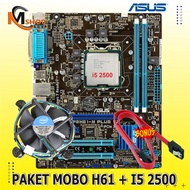 Mainboard Mobo Motherboard Intel H61 Asus LGA 1155 DDR3 + Processor Core i5 2500 + Fan Intel