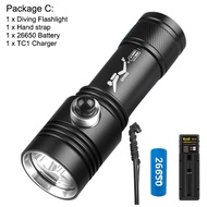 Asafee 800LM D208 ultra bright diving flashlight 2*P50 LED fixed focus magnetic switch underwater 80