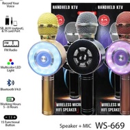 WS-669 Wireless microphone bluetooth microphone karaoke Speaker+Voice converter