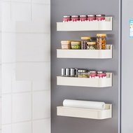 Magnetic Kitchen Shelves for Refrigerator Side - White Plastic Spice Seasoning Rack Multi-Function H