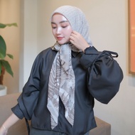 Jilbab Kerudung Paris HARRAMU Motif Nazua Coklat Segiempat Premium Hijab Krudung Printing Lasercut
