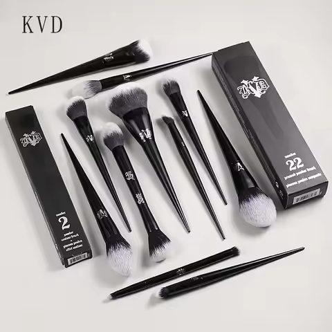 Kat Von D Makeup Brush Set & Kit Foundation Blush Highlight Concealer Powder Sculpting Eyeshadow Bru
