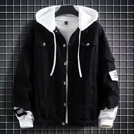 วัยรุ่นชาย DENIM แจ็คเก็ตฤดูใบไม้ร่วงฤดูใบไม้ผลิแฟชั่น High School นักเรียนเสื้อผ้าน้ําหนักเบาฤดูร้อ