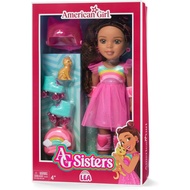 American Girl, AG Sisters Lea Doll, with Hazel Eyes, Long Wavy Brown Hair with Hot-Pink Highlights