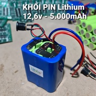 Khối pin Lithium 126v 5000mAH Pin mới dung lượng lớn dòng xả cao (Mua 2 khối pin được tặng 1 máy sạc