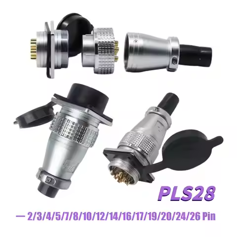 28mm PLS28 -2/3/4/5/7/8/10/12/14/16/17/19/20/24/26 Pin Aviation Connector Plug Male Female Plug Sock