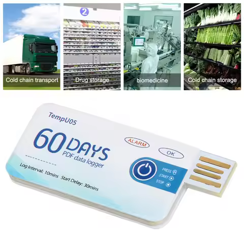 Temperature Data Logger USB PDF Report TempU05 Single Use Temperature Data Logger Disposable USB Tem