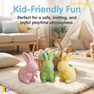 JENNIFERDZJI Rabbit Easter Figurine, Colorful Handmade Easter Bunny Ornament, Exquisite Simulation B