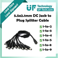 UFTECH 5.5x2.1mm DC Jack/Female to Plug/Male Splitter Cable 1-to-2/1-to-3/1-to-4/1-to-5/1-to-8/1-to-