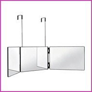 3 Way Hair Cutting Mirror Telescoping Foldable Full View Clear Makeup Shaving 3 Way Mirror for Bedro
