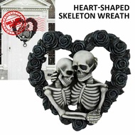 Skeleton Couple Door Number Black Rose Ring Pendant Day Home Valentine's Decoration Christmas E4i5