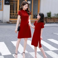 High-End Parent-Child Wear Mother-Daughter Wear Chinese Style Retro Fashion Cheongsam 2025 Improved 