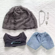 Street Style 20cm Cotton Doll Clothes Hoodie Jeans Idol Doll Clothes Dress Up Cool Plush Doll Clothe