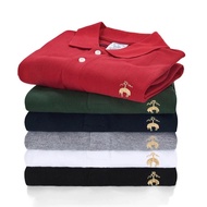 Brooks Brothers 100%original men polo shirt pure cotton casual man short sleeve gold embroidered Lel