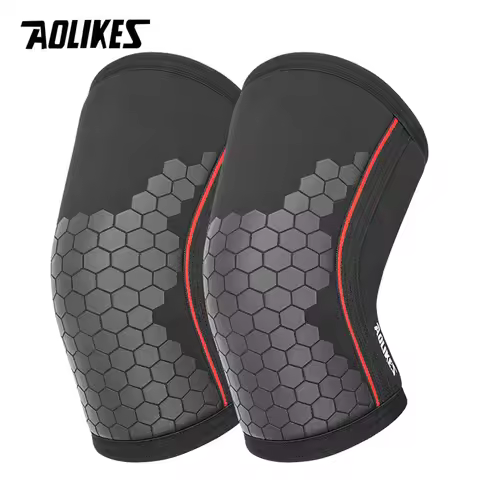 AOLIKES 7mm Neoprene Knee Sleeves for Weightlifting (Pair) Compression Knee Brace Support For Squats