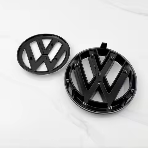 For Golf 6 MK6 5K0853601C 5K0 853 630 Glossy Black 135mm Car Front Grille Badge and 110mm Rear Trunk