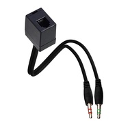 [whfashionkk] Professional RJ9 4P4C Female to 3.5mm Male Adapter Cable 35cm Converter