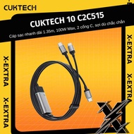 CUKTECH 10 C2C515 Fast Charging Cable 1.35m long, 100W Max capacity, 2 C ports, sturdy parachute fib