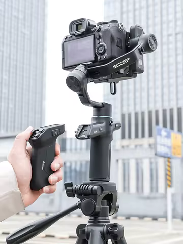 FeiyuTech SCORP Mini 3 Pro Gimbal with Detachable Remote Handle & AI 4.0 Tracking for Mirrorless, Ac