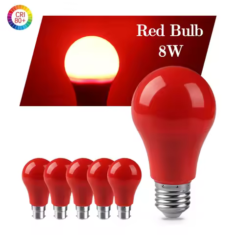E27 B22 8W LED Color Bulb RED Lighting 640LM AC100-240V Lamp Decor Bulbs for Bedroom Wedding Party C