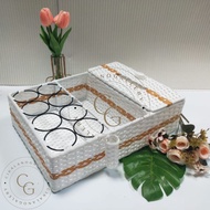 PLACE 3IN1AQUA glass/ aesthetic aqua glass holder, drinking water holder, coffee table, tissue holde