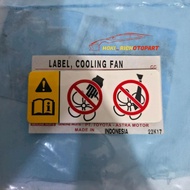 ORIGINAL TOYOTA SIENTA COOLING FAN LABEL STICKER PNP