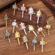 藏式合金转经筒钥匙扣挂件摇铃藏旅游纪念品迷你手动式手持手摇Tibetan alloy rotary keychain pendant ring bell Tibe 童真阁玩具旗舰店0314UVpP3a