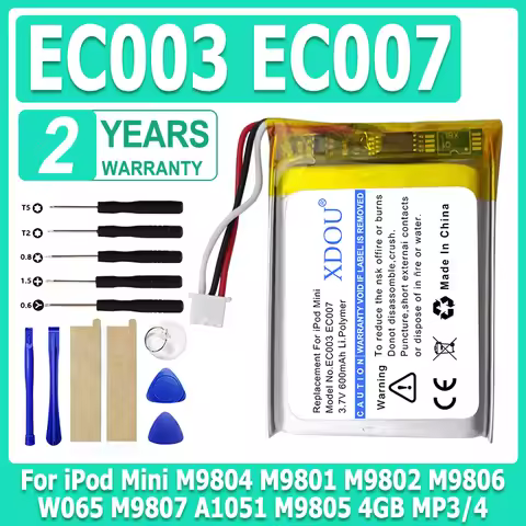 New EC003 EC007 Battery For iPod Mini M9804 M9801 M9802 M9806 W065 M9807 A1051 M9805 4GB MP3/4 1st 2