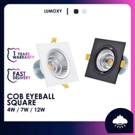 LMY_ LED COB Eyeball 4W 7W 12W 20W Spotlight Recessed Downlight Square Ceiling Down Light Lampu Siling Hiasan Rumah