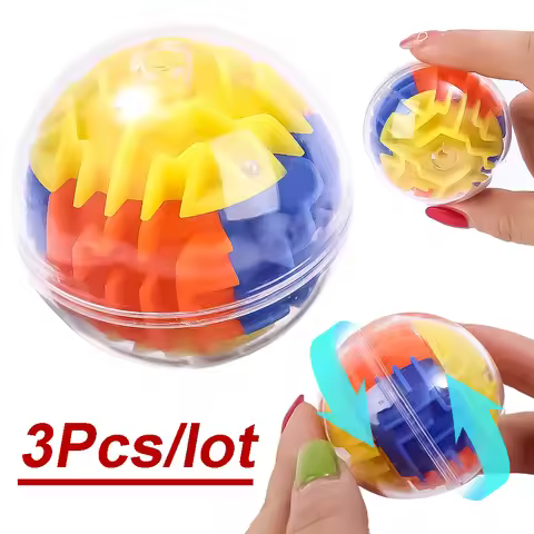 1/2/3Pcs 3D Round Maze Puzzle Toys Memory Ball Gravity Sequential Maze Ball Toys for Kids Adults Bra