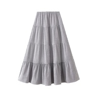 0536 One Size (45-75kg) Sweet Cake A-Line Midi Skirt Spring Summer Slimming High Waist Flared Large 