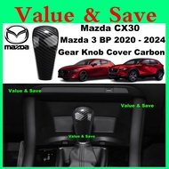 MAZDA Carbon Car Gear Shift Knob Cover For Mazda 3 BP 2020 - 2024 Mazda CX30 Interior Accessories Mazda3 CX-30