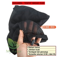 Karamba Tempat Ikan Buat Ukuran S M L XL 40 60 80 K-2 Ring  Mancing Bahan Kain Bagus Kuat Lembut Dan