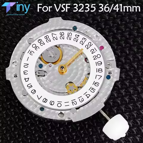 China Shanghai VSF Super 3235 Automatic Mechanical Movement Blue Balance Wheel Watch Movement VS 323