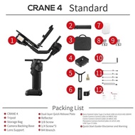 【High Quality】 ZHIYUN Crane 4 Camera Stabilizer 3-Axis Handheld Gimbal Fill Light For Fuji BMPCC 6K 
