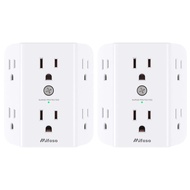 2 Pack Surge Protector Outlet, Outlet Splitter, Multi Plug Wall Outlet with 6 Wall Outlets, Outlet A
