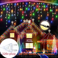 ✨100 LED 8Modes Fairy Curtain String Light 4M LED Garden Party Outdoor Hanging Decoration Lamp Lampu