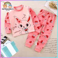Tinytreasures19 Nb-5yrs old Longsleeve Pajama Pure Cotton Set for Girl Kids Fashion OOTD Sleepwear