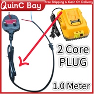 AC Power Cord 1.0 M Charger Cable 3 Pin Plug Top 2 Core Connector Fuse